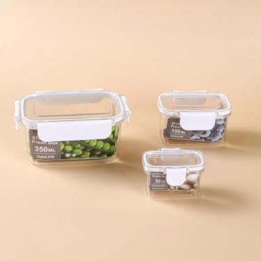 Imagem de Conjunto Pote Hermético Retangular kit 3 Peças Vedação Total e Conservação Prolongada Jogo de Potes