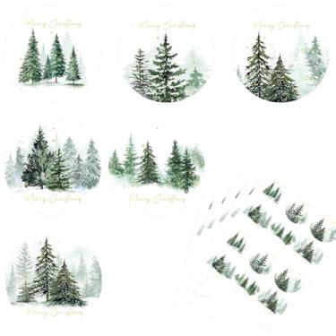 Imagem de joycraft 120 peças de adesivos de Feliz Natal - Adesivos de embrulho de presente de 2 polegadas, 6 etiquetas de árvore de Natal estilo para lembrancinhas de festa, sacos de doces, selo de envelope