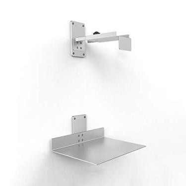 Imagem de Suporte para PC Desktop CPU Host Suporte de fixação de chassi Suporte de CPU montado na parede Suporte ajustável de aço para torre de mesa, suporte prateado