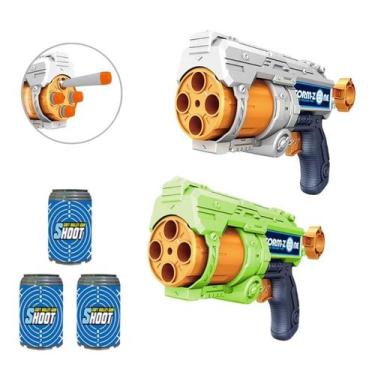 Imagem de Arminha de Brinquedo Lançador 08 Dardos Acompanha 03 Alvos - WELLMIX