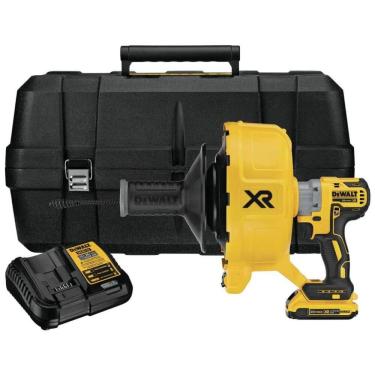 Imagem de Kit Desentupidor de Canos com Bateria 20V MAX, Carregador, Maleta de Transporte, DEWALT DCD200D1, Amarelo