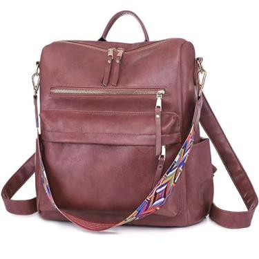 Imagem de HGWSSY Bolsa feminina fashion de couro com design multiuso bolsa de ombro feminina bolsa de viagem bolsas de mão, Pasta de feijão, M