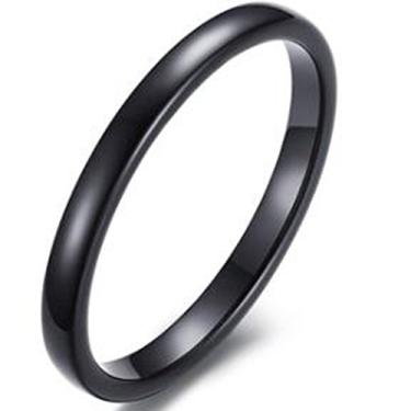 Imagem de Jude Jewelers Aliança de casamento simples empilhável de carboneto de tungstênio de 2 mm, Metal, Zircônia cúbica