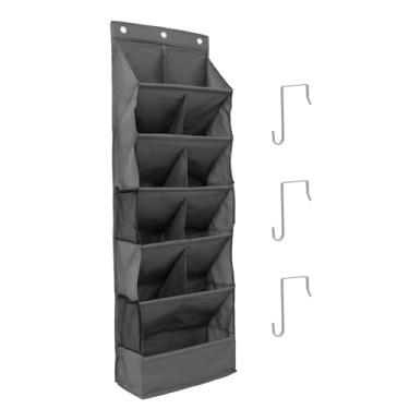 Imagem de ZJRDYYK Organizador de sapatos acima da porta, organizador de sapateira para pendurar com 11 bolsos, organizador de porta para tênis, botas, bolsa, armazenamento de artigos diversos, 42 x 17 x 125 cm