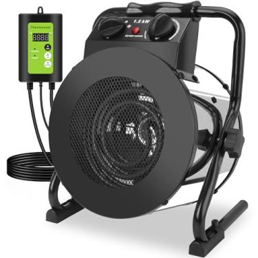 Imagem de Aquecedor de estufa com termostato - Aquecedor externo portátil de 1500W para estufa, aço inoxidável-1