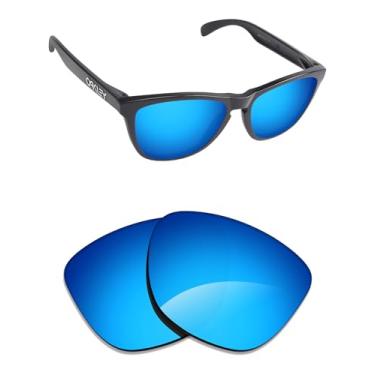 Imagem de Alphax Lentes de reposição espelhadas não polarizadas Ice Blue para óculos de sol Oakley Frogskins OO9013