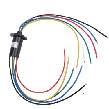 Imagem de Garosa Anel Deslizante Elétrico, Conector Elétrico Rotativo de 6 Fios 30A Com Contatos de Ouro e Tecnologia de Escova de Fibra, para Transmissão de Sinal de Energia Em Robôs CCTV,