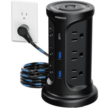 Imagem de Protetor de sobretensão Power Strip Tower com 12 tomadas AC e 3 USB - 