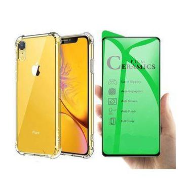 Imagem de Capa Capinha Case Anti Shock Impacto Transparente Iphone XR 6.1 + Pelí