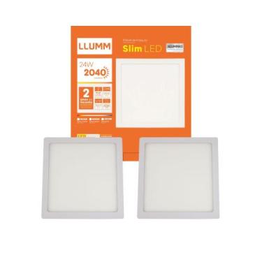 Imagem de Kit 2x Painel de Embutir Slim LED Quadrado 24W 6500K IP40 Bivolt 30x30