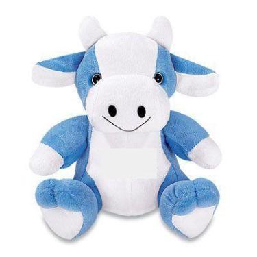 Imagem de Vaquinha de Pelúcia Azul 28 cm Antialérgica - Mirante Brasil