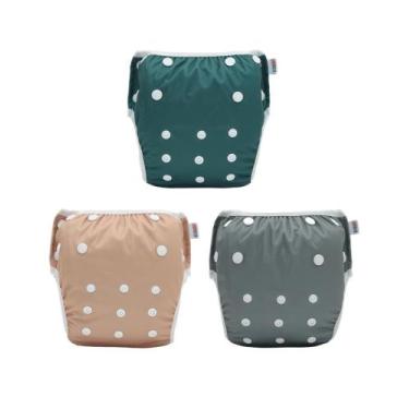 Imagem de Fralda de natação ALVA ajustável e reutilizável, 3 peças para bebês