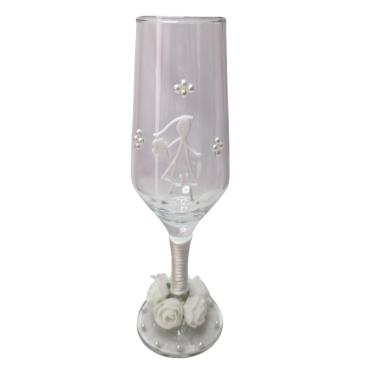 Imagem de Taça Vidro Casamento Noivos Presente Amor Casal