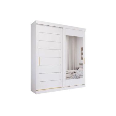 Imagem de Guarda Roupa 2 Portas De Correr (1 C- Espelho) E 3 Gavetas Flora Branco - Panan