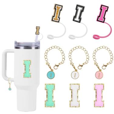 Imagem de (3+3+3) Capa de palha para conjunto de acessórios de copo Stanley 3 peças 1 cm capa de canudo 3 peças carta Stanley Charm 3 peças letras adesivos de toalha serve Stanley 40 & 850.5 g Tumbler (I)