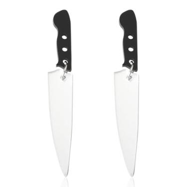 Imagem de Brincos longos de adaga de Halloween para mulheres e homens, brincos góticos para mulheres, acessórios de fantasia de Halloween para homens, decorações assustadoras