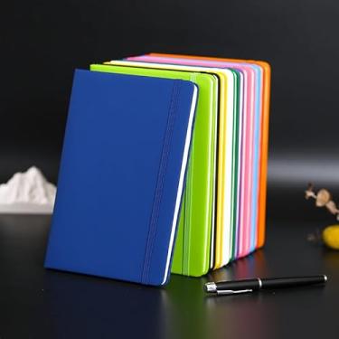 Imagem de Organizadores pessoais para mulheres e homens (13 cm x 9 cm), 80 folhas por bolso, agenda com fecho elástico e capa de couro sintético, diário para casa, escritório, escola, viagem, negócios, azul
