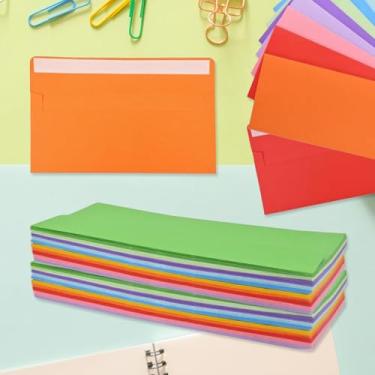 Imagem de 10 pacotes #10 envelopes comerciais, envelopes coloridos, envelopes para correspondência, envelopes padrão autovedantes para pessoal e comercial, cheques, cartas de correspondência, faturas (100 x 23