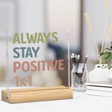 Imagem de Engraçado ensino médio inglês matemática decoração de sala de aula presentes para professores positivamente sala de aula placa de decoração acrílica para prateleira de mesa 10 x 10 centímetros