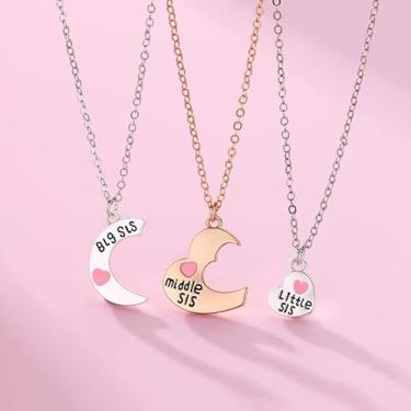 Imagem de Colares de coração combinando para mãe, filha, aniversário, presentes de Natal para irmãs, avós, netas, Small, Metal, Sem Pedra Preciosa