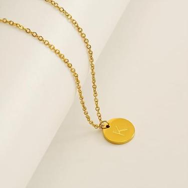 Imagem de 1 colar redondo de letras com acabamento brilhante banhado a prata para mulheres, joia fina, presente para mamãe, 45cm, Cobre, Sem Pedra Preciosa