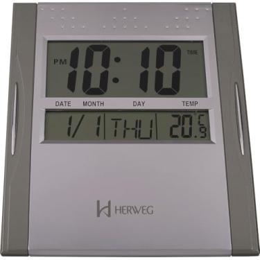 Imagem de Relógio de Parede Digital Cinza Metalico