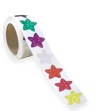 Imagem de Adesivos Star Reward 500 peças autoadesivos artesanais cores sortidas brilhantes adesivos de recompensa mini rolo colorido (2,5 cm)