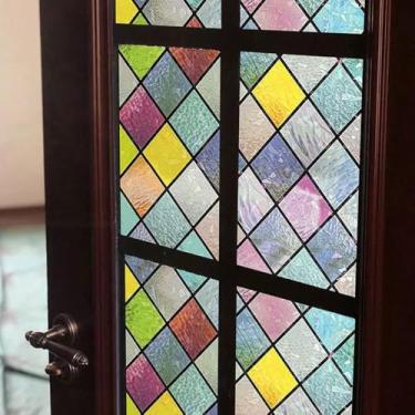 Imagem de Película de privacidade para janela 3D adesivo decorativo de janela arco-íris película de janela para porta de vidro 99 x 30 cm