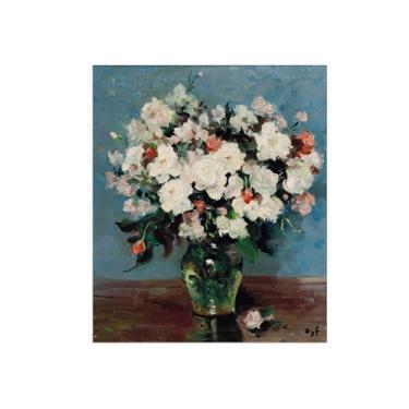 Imagem de Pôster e impressões em tela de flores vintage - reprodução de pintura de arte de parede famosa - Rosas 2 imagens para sala de estar 60 x 75 cm 24 x 29 pol sem moldura