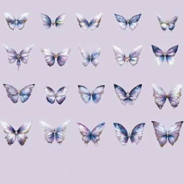 Imagem de Adesivos de borboleta transparentes para scrapbook para embrulho de presente artesanato scrapbooking design moderno