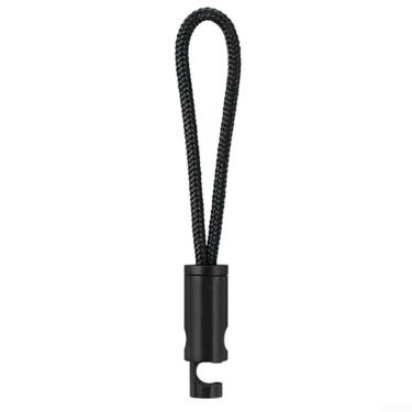 Imagem de Fivela de corda de vento versátil, gancho de corda de vento tático da série Shanqu, gancho de corda de vento de liga de alumínio portátil tipo empurrar para acampamento e viajar_preto