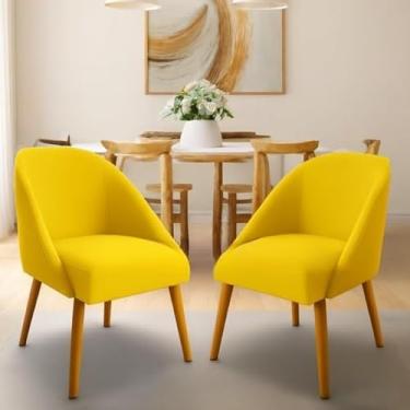 Imagem de kIT 2 Cadeira Lua Decorativa Poltrona Lua Sala de Estar Salão Quarto Estética Decoração Recepção(KIT 2 LUA AMARELO)