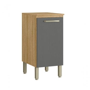 Imagem de Balcão De Cozinha 1 Porta 0,40 Cm Com Tampo Ametista Kits Parana Freijó Gris