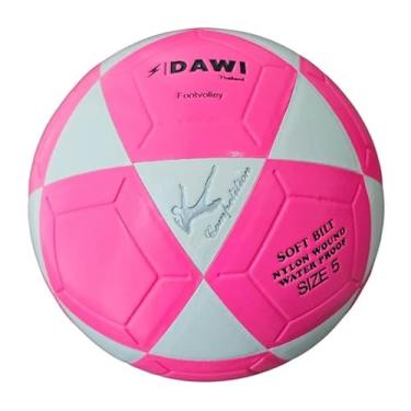 Imagem de Bola de futevolei e altinha profissional original dawi branca e rosa