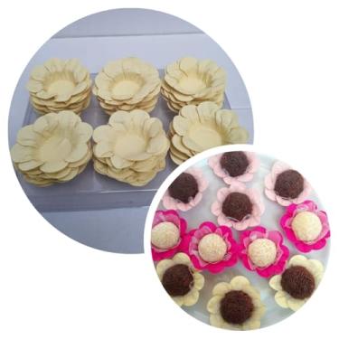 Imagem de Forminhas para doces finos Forminhas Flor para festas casamento aniversário (Vanilla)