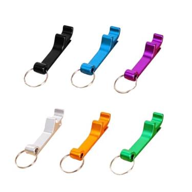 Imagem de PLAYTHROUGH Conjunto de chaveiro abridor de garrafas, pacote com 6, abridor de tampa de garrafa para cerveja, refrigerante, latas e tops, fácil de transportar (6 cores-5)