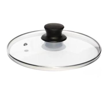 Imagem de TAMPA DE VIDRO TEMPERADO AVULSA 10 12 14 16 18 20 22 24 26 28 30 32 CM-PARA JOGO DE PANELA E FRIGIDEIRA- PRETO(24 cm)