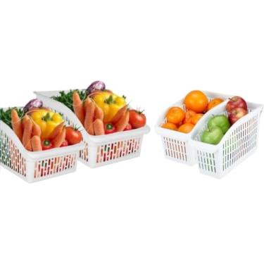 Imagem de Frascos Para Armazenamento No FrigoríFico – Recipientes HerméTicos, Adequados Para Frutas, Legumes E Alimentos Frescos(2 ORG G + 2 ORG P)