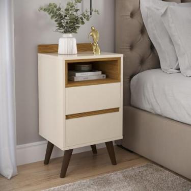 Imagem de Mesa de Cabeceira Álamo - JM3 Moveis (Off White/Freijó)