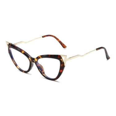 Imagem de VFDHN Óculos de sol femininos da moda, armação transparente de leopardo (leopardo)