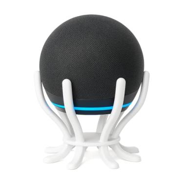Imagem de Suporte para Echo Dot 4ª e 5ª Geração, Base Polvo compátivel com Alexa 4 5 Geracao, Design Moderno e Estável, Organizador para Dot TimeClick (Branco Fosco)