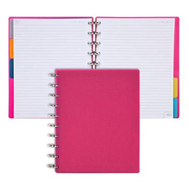 Imagem de Cadernos Talia Discbound (y90's rosa com discos prateados, tamanho médio (19 cm x 24,7 cm)