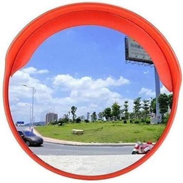 Imagem de XNXWDZ Espelho convexo de segurança de trânsito, espelho de estrada, para parede ao ar livre, espelho de ponto cego, espelho antirroubo, 60 cm