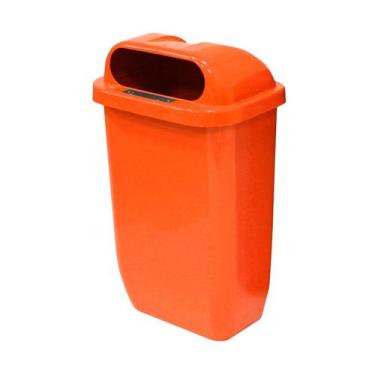 Imagem de Lixeira Papeleira Suporte Poste Ou Parede 50 Litros Coleta Seletiva Re