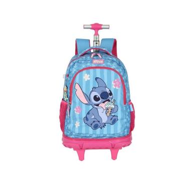 Imagem de Mochila Stitch E Angel Rodas Meninas Disney Kids Escolar