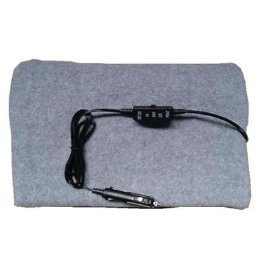 Imagem de Cobertor elétrico dobrável 12v para carro, cobertor aquecido para viagem, cobertor quente para automóvel, caminhão, carro, acampamento, viagem, cinza
