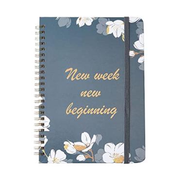 Imagem de Caderno A5 Diário Escolar 2022 Caderno Com Agenda Semanal 110 Páginas Cader Espirais