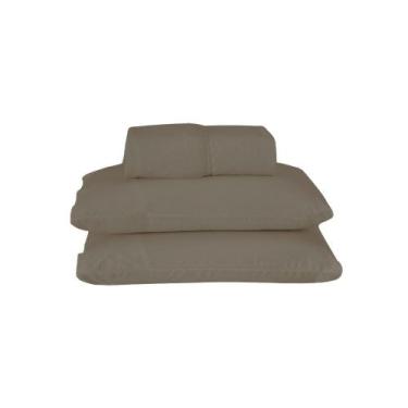 Imagem de Jogo de Lençol 3 Pçs Casal King Dia a Dia Simples Liso Percal 180 Fios