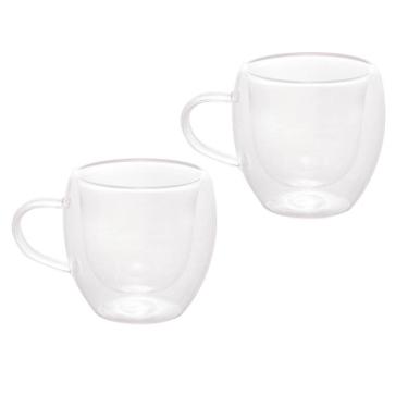 Imagem de Conjunto de Xícaras para Café 80ml Vidro Duplo 2 Peças Modern Lyor