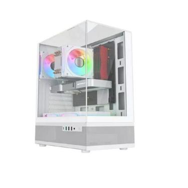 Imagem de Gabinete Gamer Liketec Kingdom Snow, Mid Tower, Vidro Temperado, ATX, Sem Fonte, Sem Fans, Branco